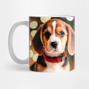 Beagle Puppy by Christmas Tree Mug